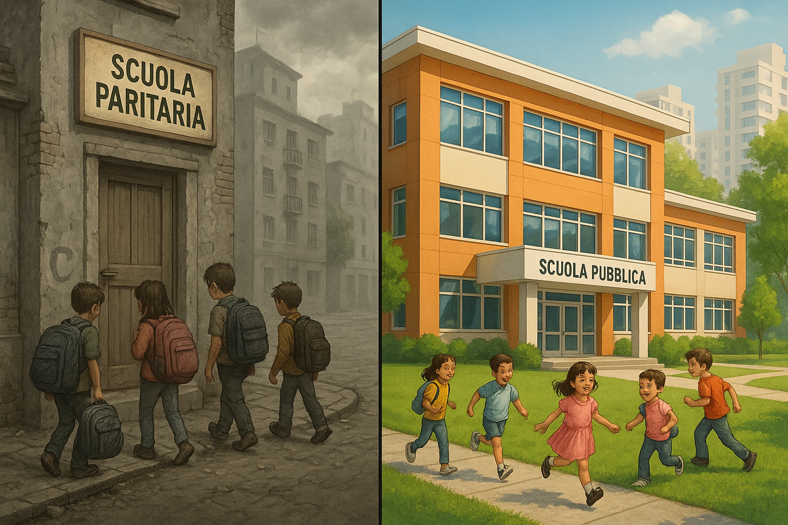 Scuola paritaria quartiere povero VS Scuola pubblica quartiere ricco